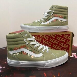 Vans Women's Green Floral High-Tops